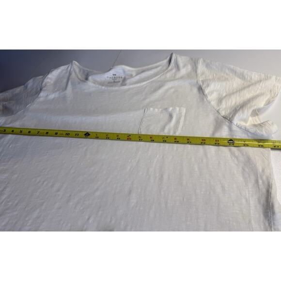 Talbots Womens Sz 3x White 100% Cotton Short Sleeve Slub One Pocket T-Shirt - Picture 6 of 9